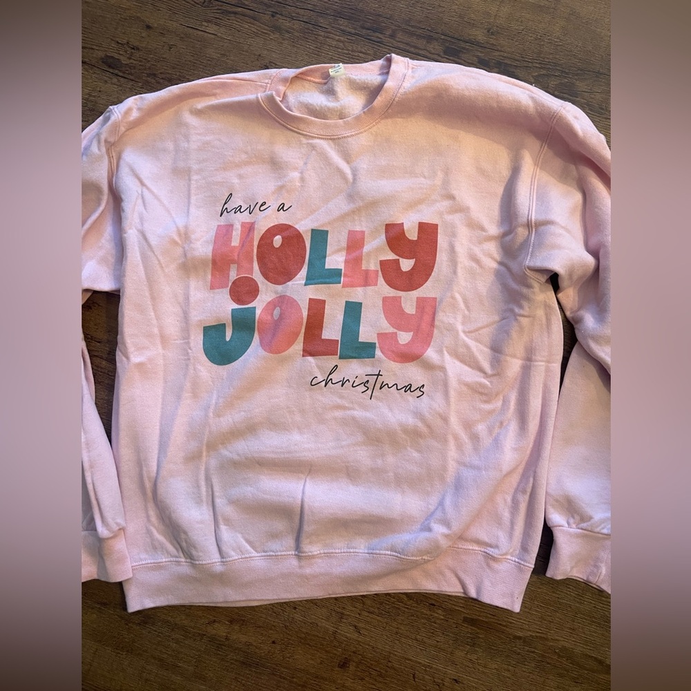 Pink 'Holly Jolly Christmas' Sweatshirt